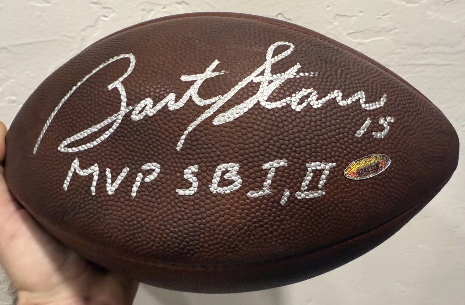 Bart Starr MVP SB I II Signed Autographed The Duke Game Football TriStar COA