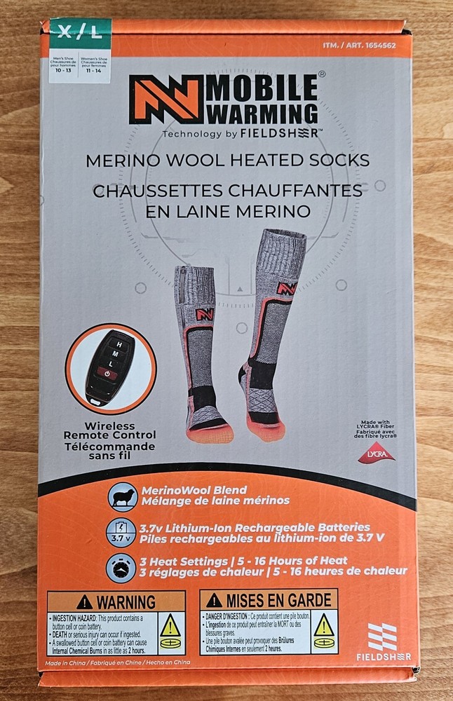 Mobile Warming Marino Wool Heated Socks X/L