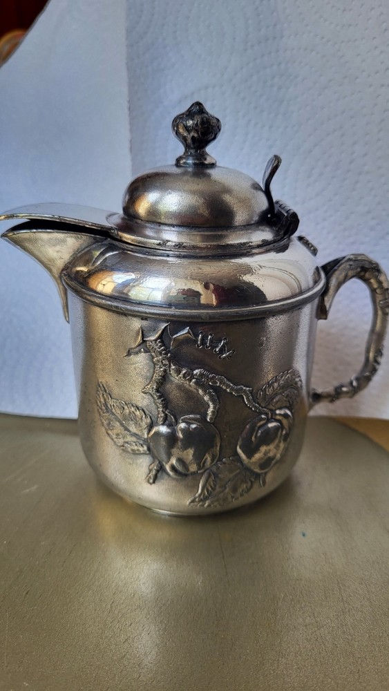 Pairpoint Silver Plate Fruit Engraved Creamer. 1S