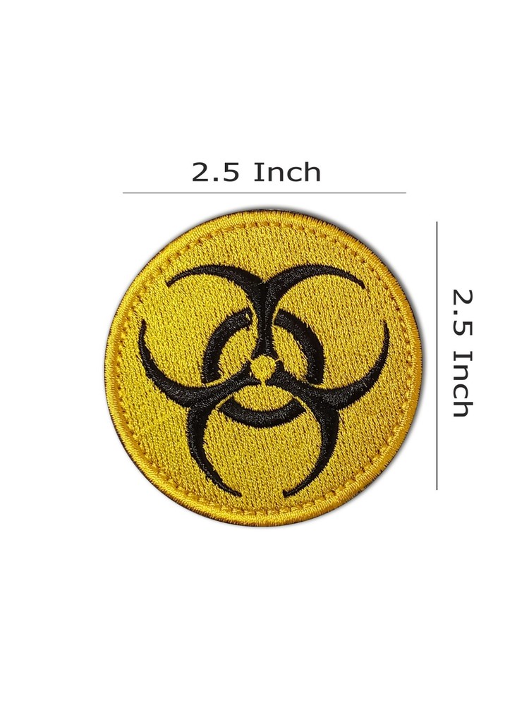 Biohazard Design Yellow- Embroidered Patch 2.5 - Hook and Loop - Tactical Patch