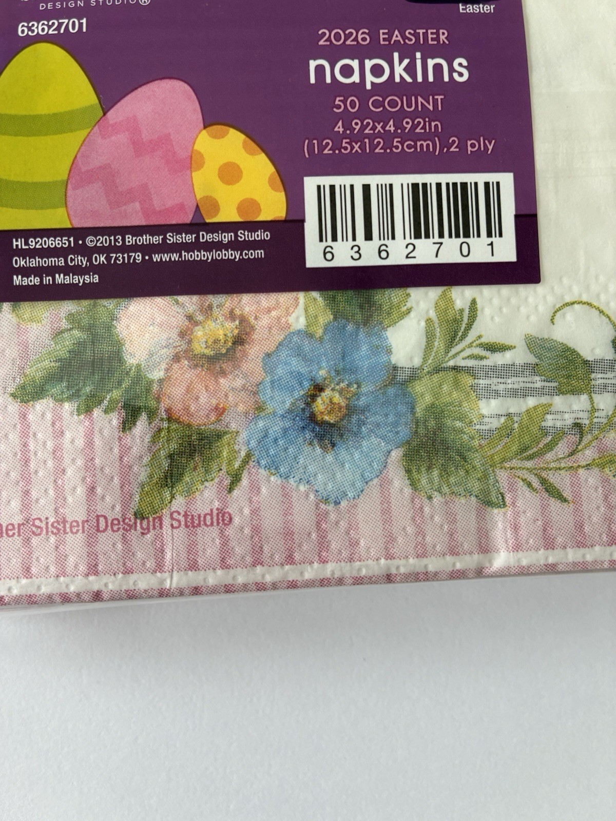 2 Packs~50 Ea. Easter Napkins Religious He Is Risen & White Cross Flowers Paper
