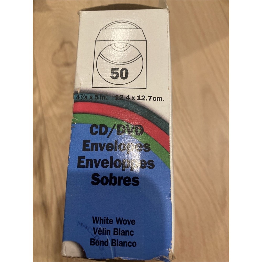 Color Tech Envelopes 50 CD/DVD Window Envelopes Bright White NIP