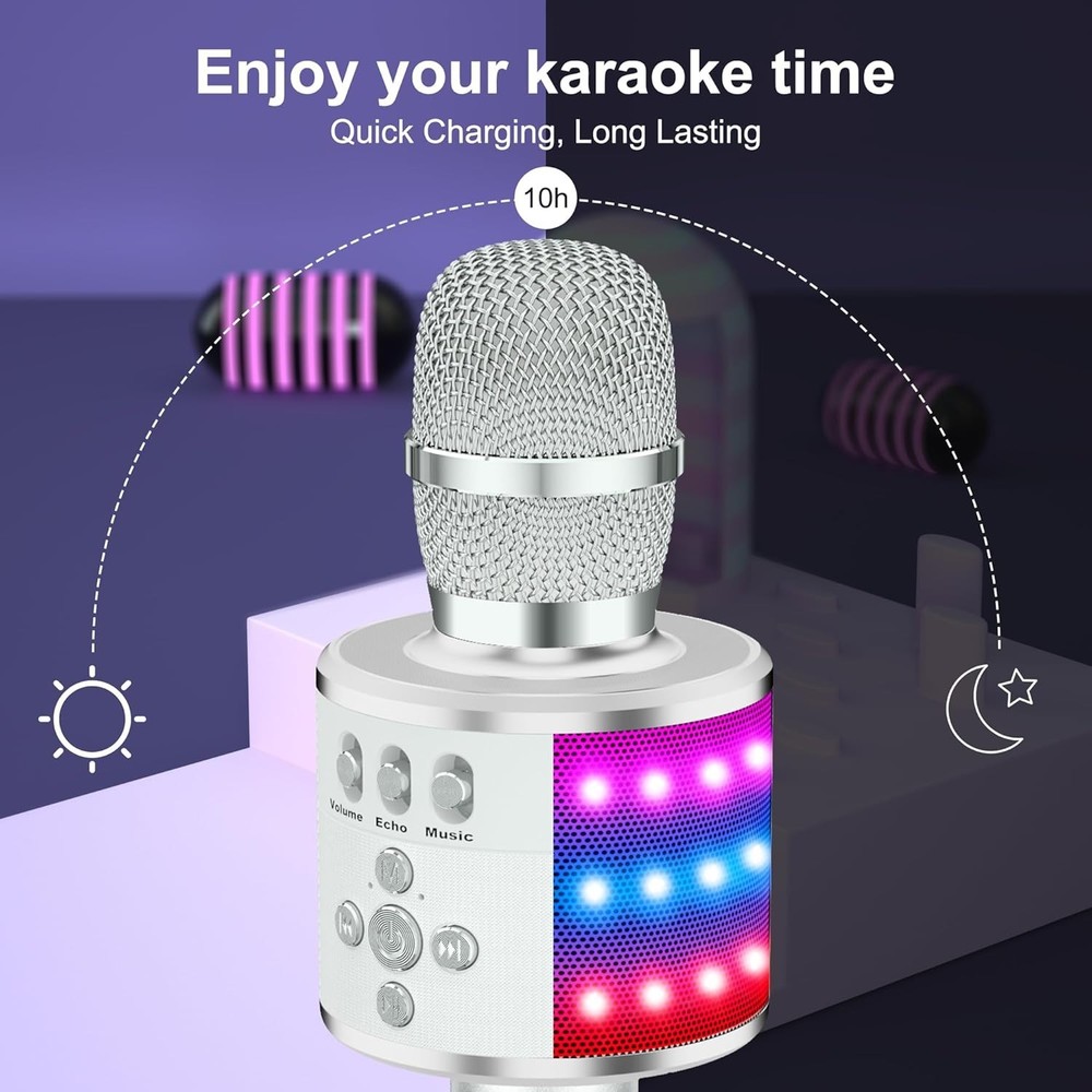 Kids & Adults Singing Microphone – Bluetooth, Echo Effect & Portable Design