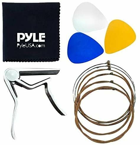 Pyle Acoustic Guitar Accessory Kit - Steel Strings Full Set Replacement