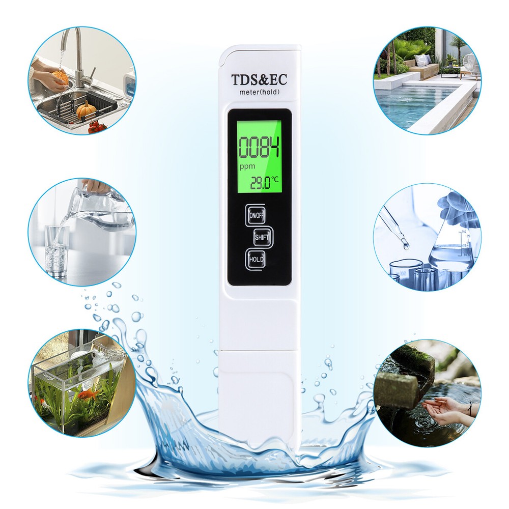 Digital Water Quality Tester TDS EC Meter Range 0-9990 Multifunctional PPM Teste