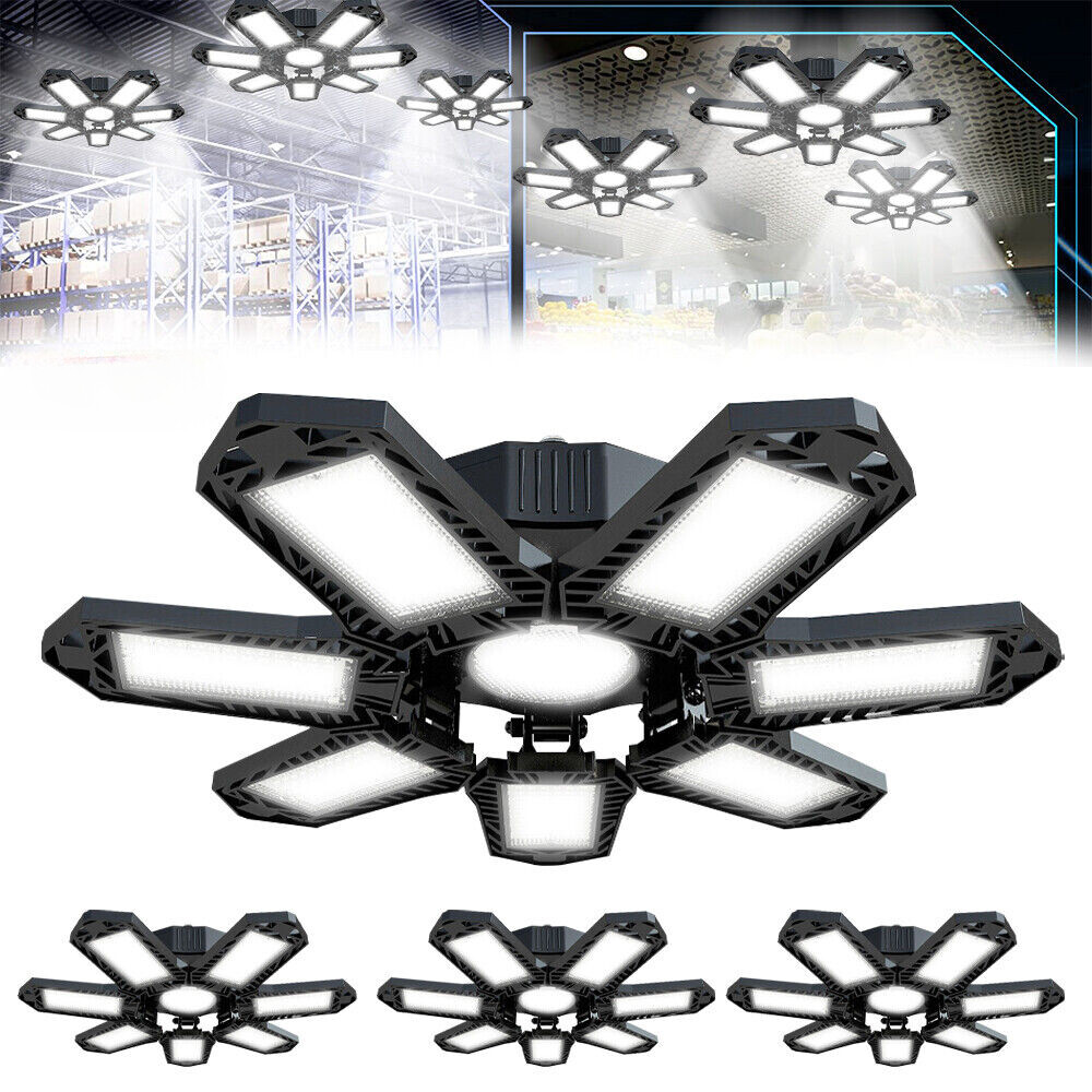 1-10Pack 200W LED Garage Lights Deformable 10000000LM Bulb Ceiling Workshop Lamp