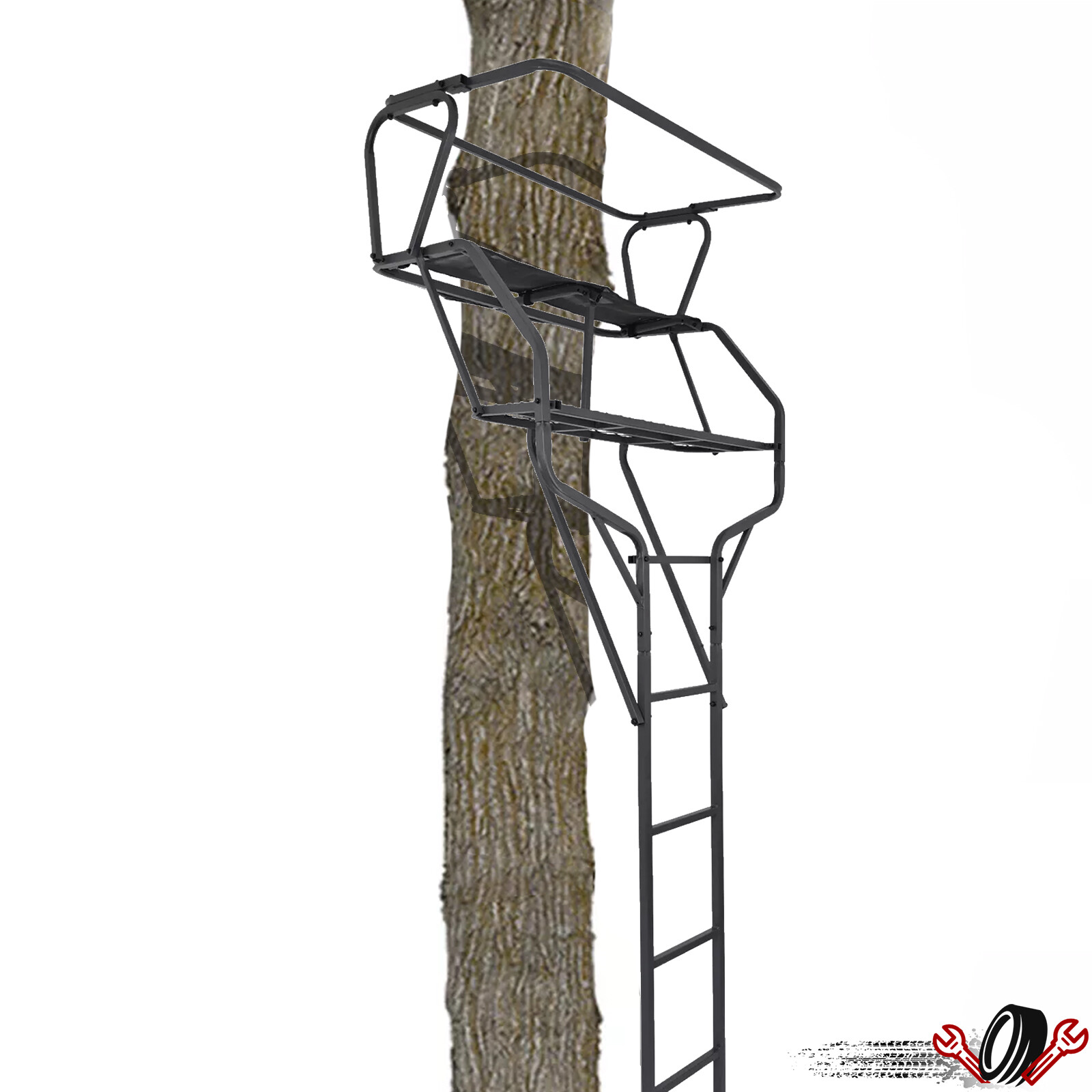 Protable New 18 Feet 2 Person Deer Hunting Ladder Climbing Tree Stand Step Steel