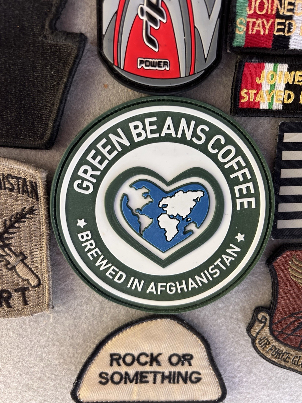 Green Beans Coffee Brewed In Afghanistan PVC Patch Veteran Military Morale Patch