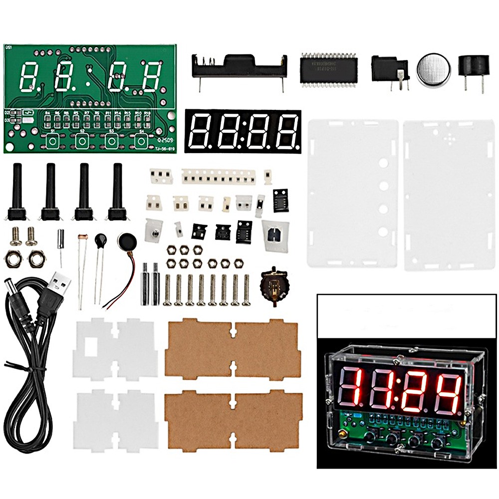 Electronic Clock Kit Multifunction Digital Clock Soldering Practice DIY Kit DC5V