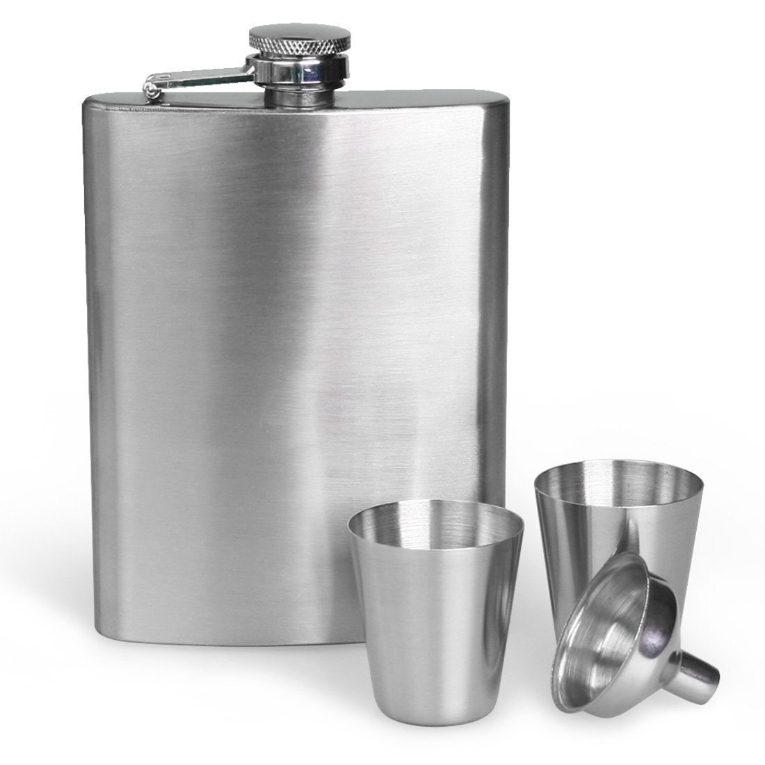 8oz Portable Hip Flask Set Wine Pot Set Stainless Steel w/ 2 Cups 1 Funnel Box