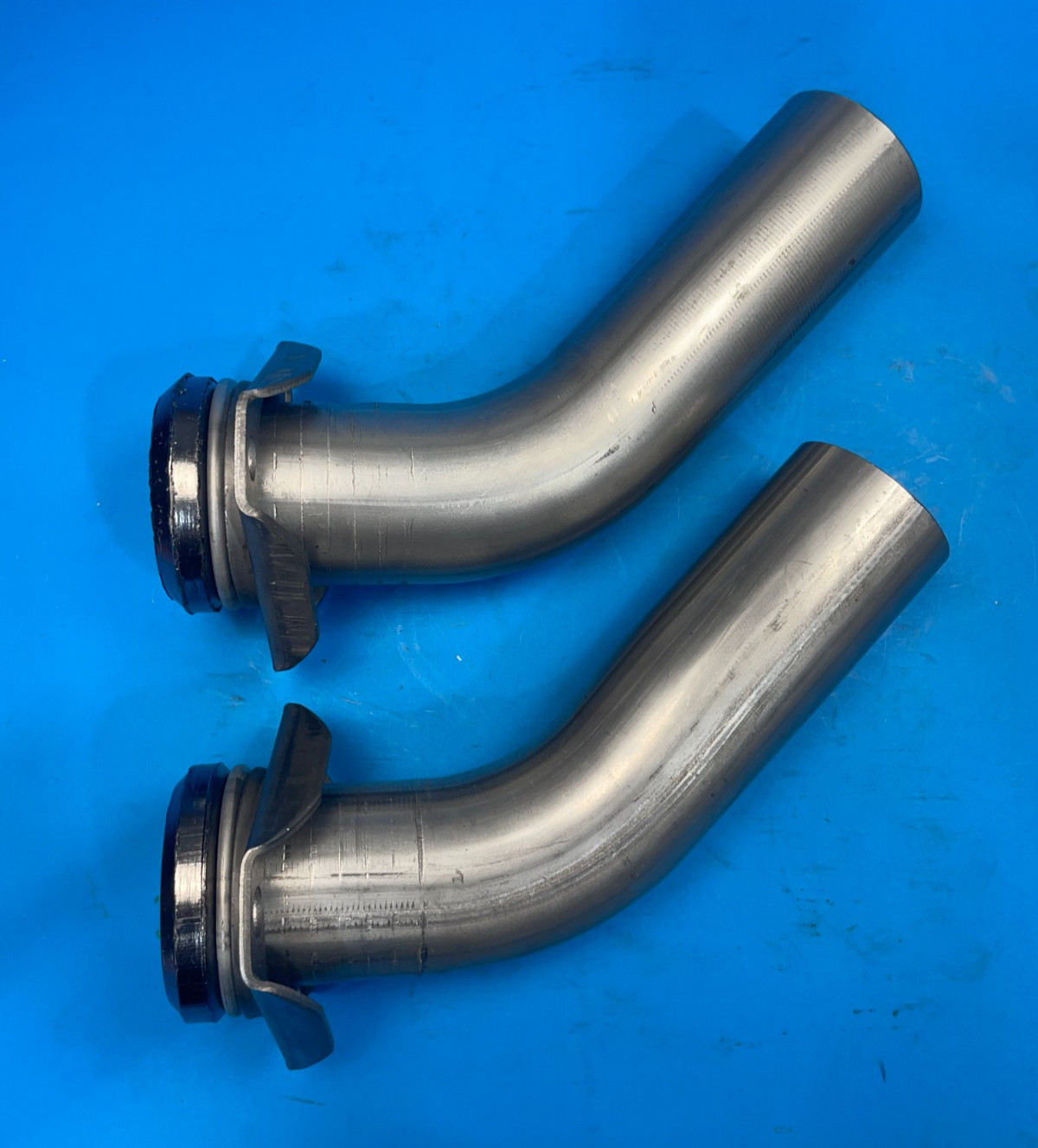 8"Chevrolet V8 2"OD 3 Bolt 45 Exhaust Manifold Down Pipe Stubs w/Donut Gasket