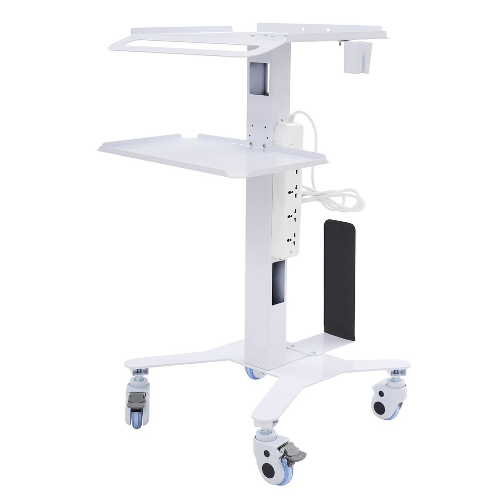 Rolling PC Cart Mobile Computer Workstation Stand Adjustable Desk For HomeOffice