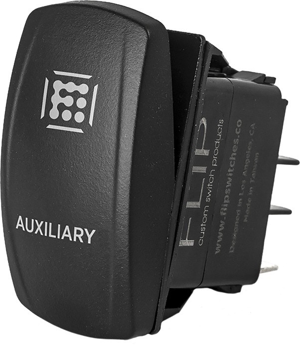 Flip Custom Switch Products Rocker AUX 3 Switch Black