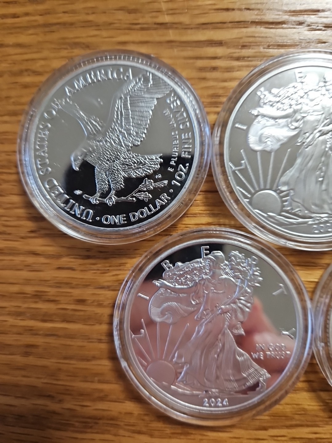 (5) Beautiful 2024 SILV*ER AMERICAN EAGLES 1 OZ BULLION COIN
