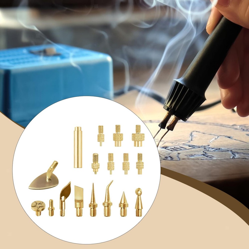 17 Pieces 3D Printer Smoothing Tool Kit Versatile Brass Soldering Iron Tips