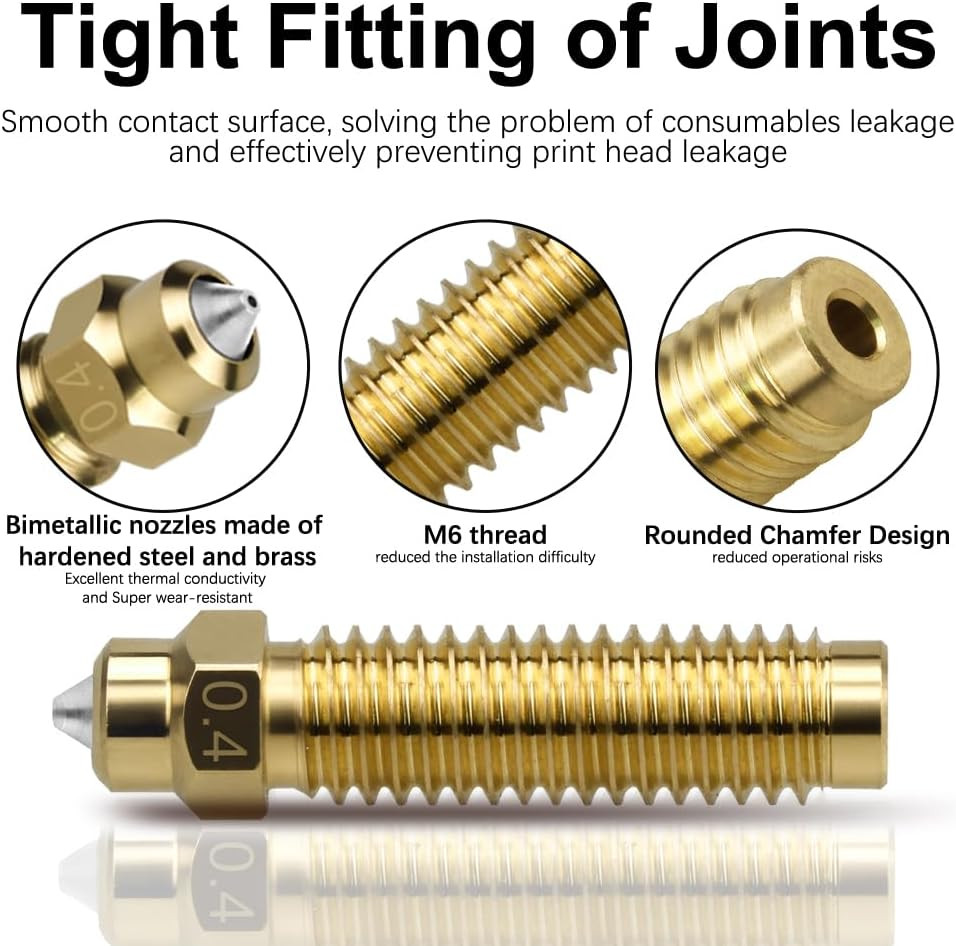 5 Pack CC/CC2 Nozzles 0.2-0.8Mm for Elegoo Centauri 3D Printer, Brass-Hardened