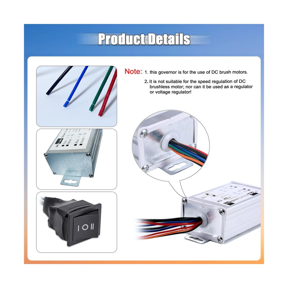 DC Motor Speed Controller ，DC 12V 24V 36V 48V 60V Pulse Width Modulation