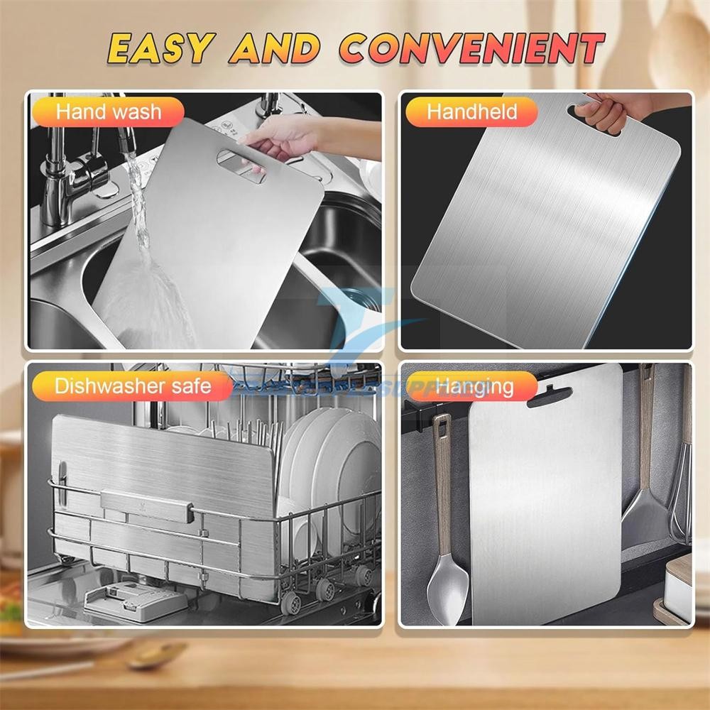 2PCS Titanium Coating Cutting Board Double-Sided Kitchen Tool Camping Size M L