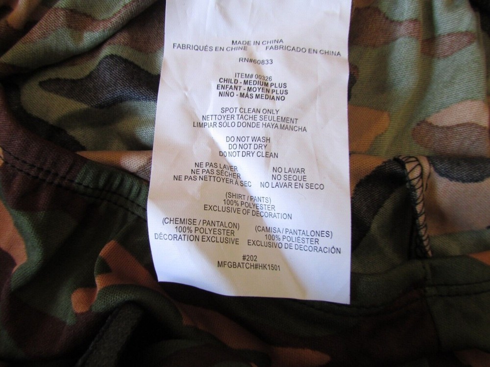 COMMANDO FORCE NINJA CAMMO SPECIAL OPS COSTUME sz Medium 8-9 NEW