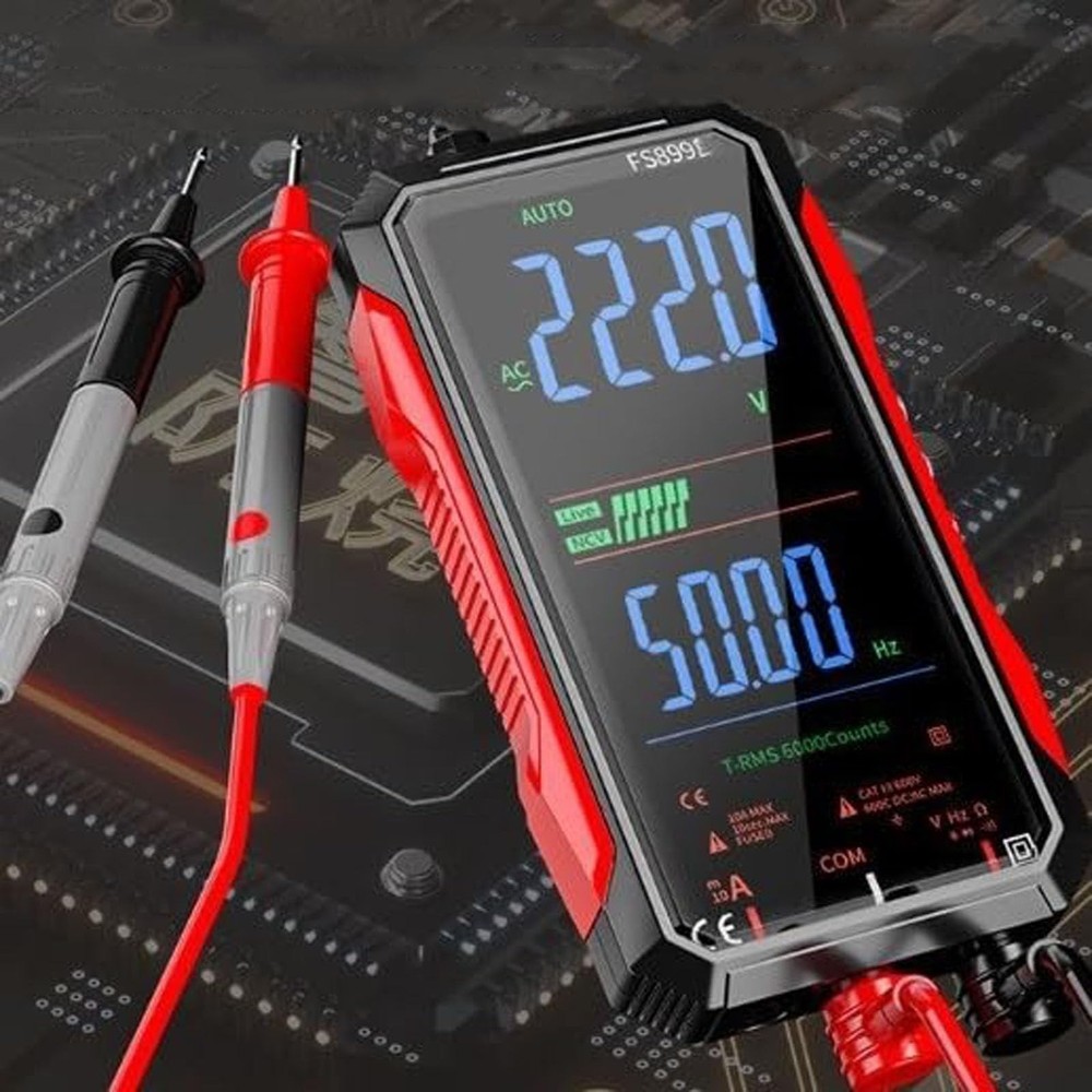 Digital Multimeter, FS899L USB Rechargeable Multimeter 6000 Counts, Automatic
