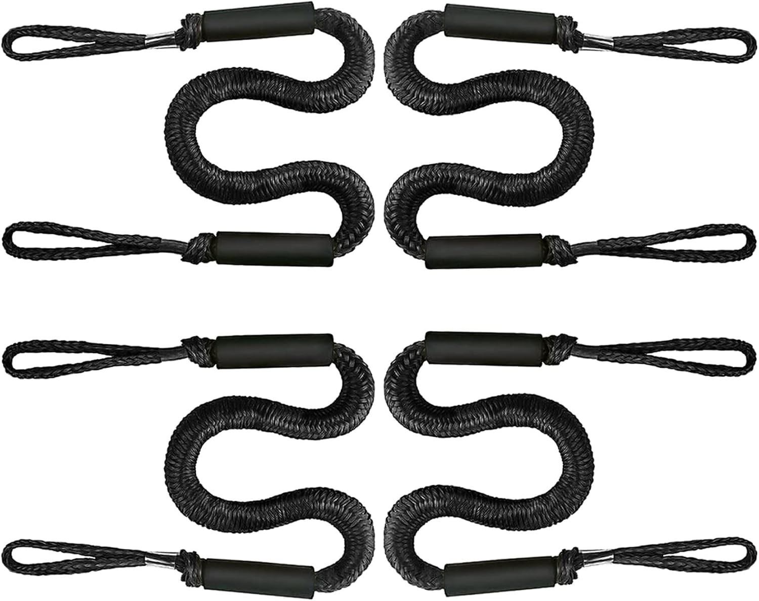 4 Pack Marine Bungee Dock Line Boat Mooring Rope Anchor Cord Stretch Line Us