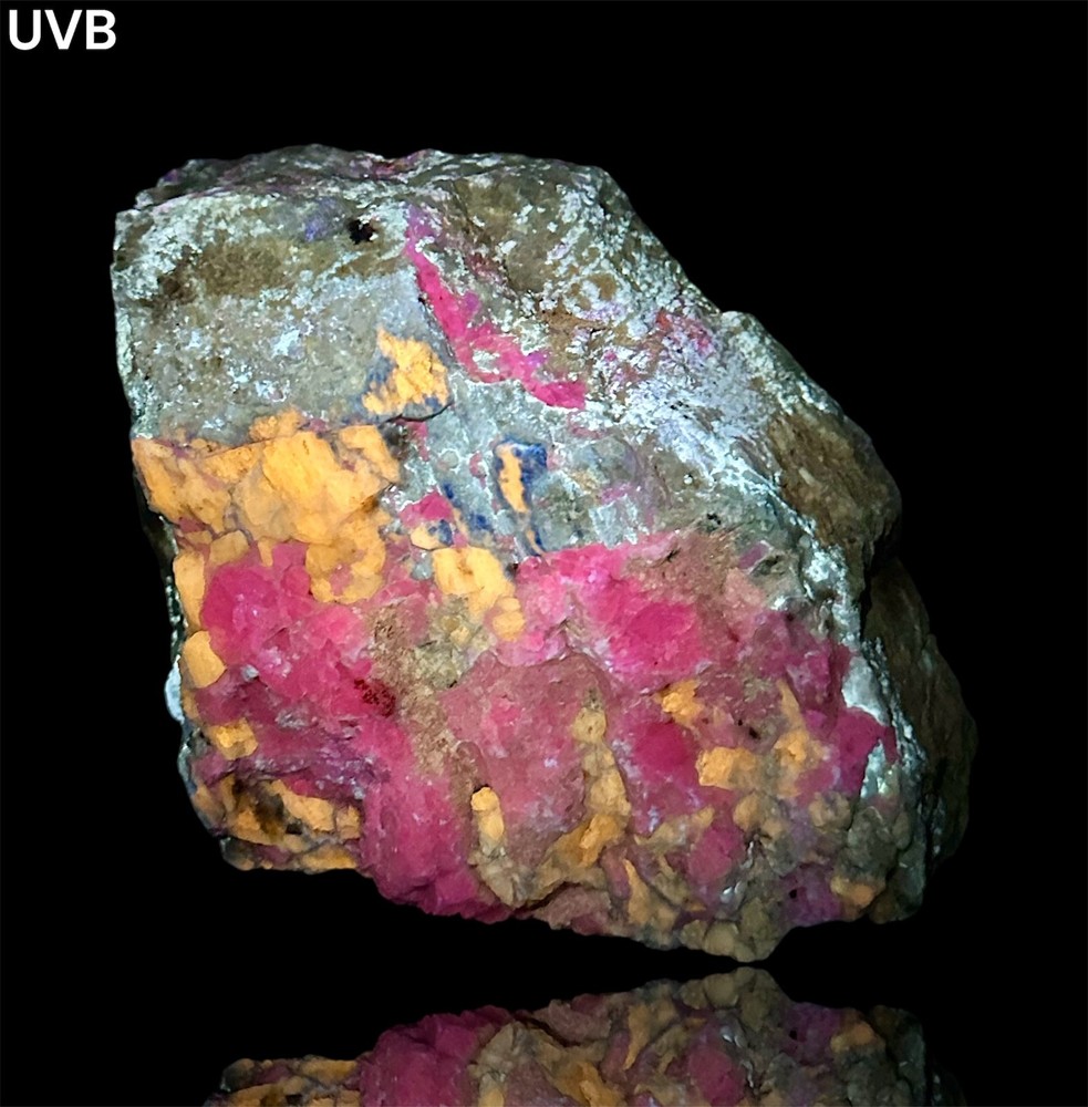 1503 Gr. Fluorescent Scapolite Cluster W/ Fluorescent Phosphorescent Hackmanite