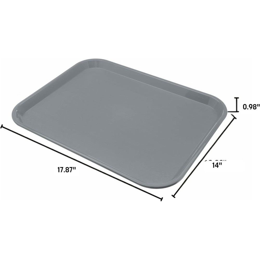 Durable Polypropylene Cafeteria Tray 14 x 18 Slip Resistant Surface Stackable