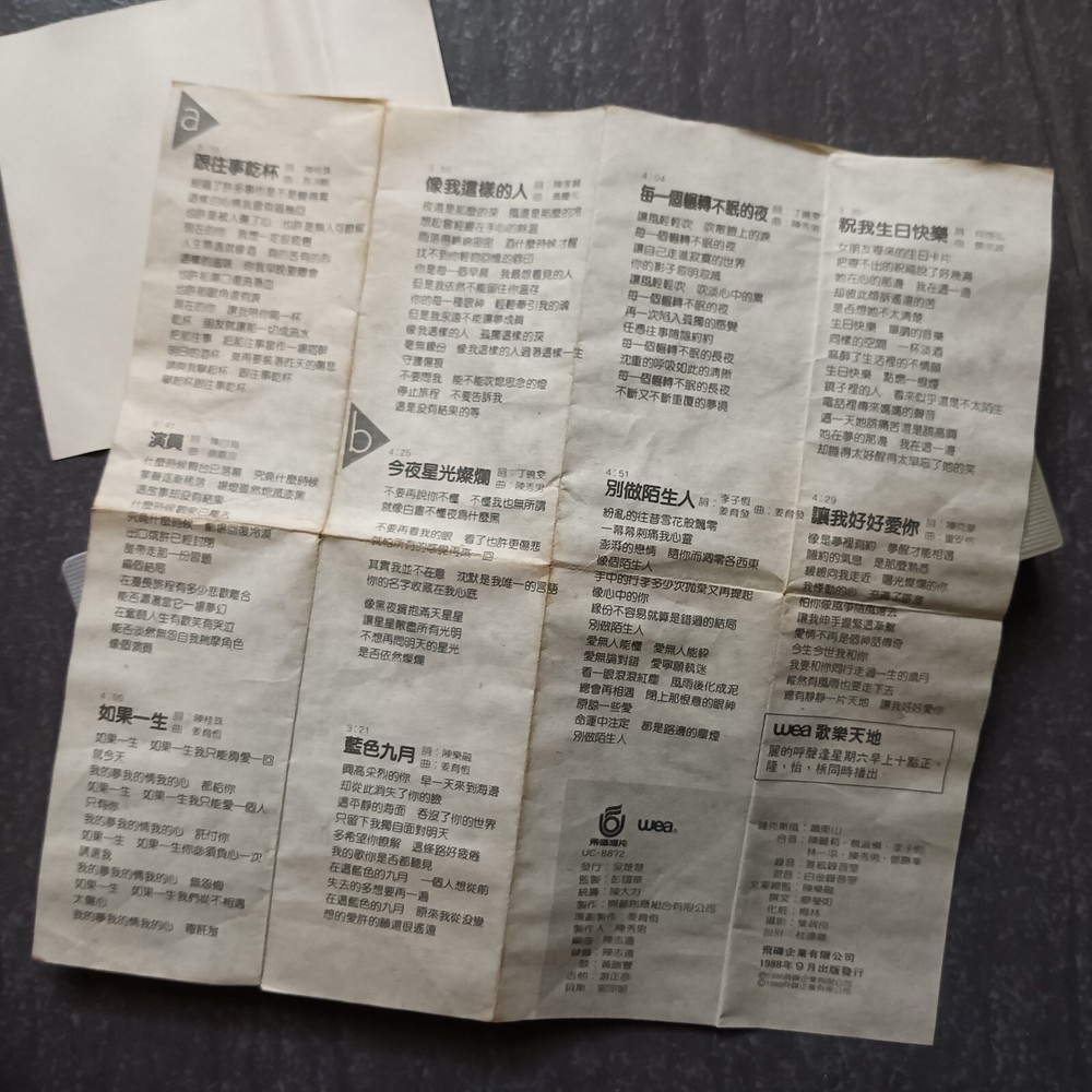 B- 姜育恒 =跟往事干杯= 马来西亚版 磁带 Malaysia Cassette