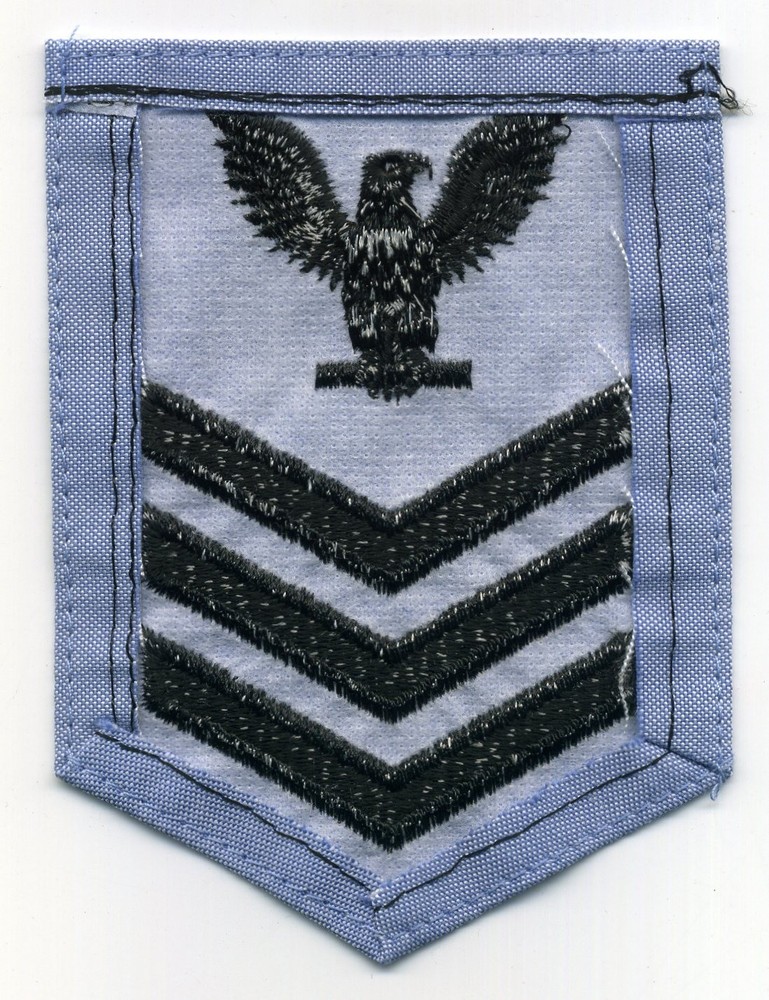 US Navy E6 Petty Officer 1st First Class 3 Chevron Eagle Rating Patch Badge (#1)