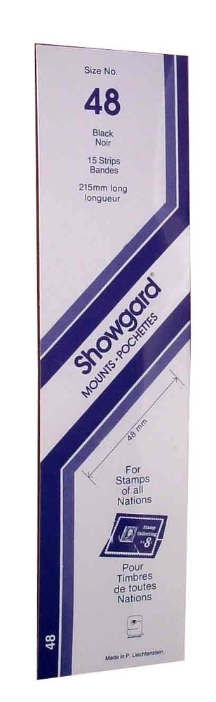 Showgard Strip Style Black Stamp Mounts Size 48