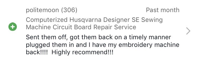 Husqvarna Viking Designer SE Sewing Machine Flashing Light Board -REPAIR SERVICE