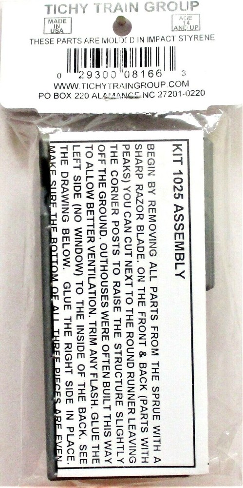 HO Scale Tichy Train Group 8166 Out House Kit pkg (3)