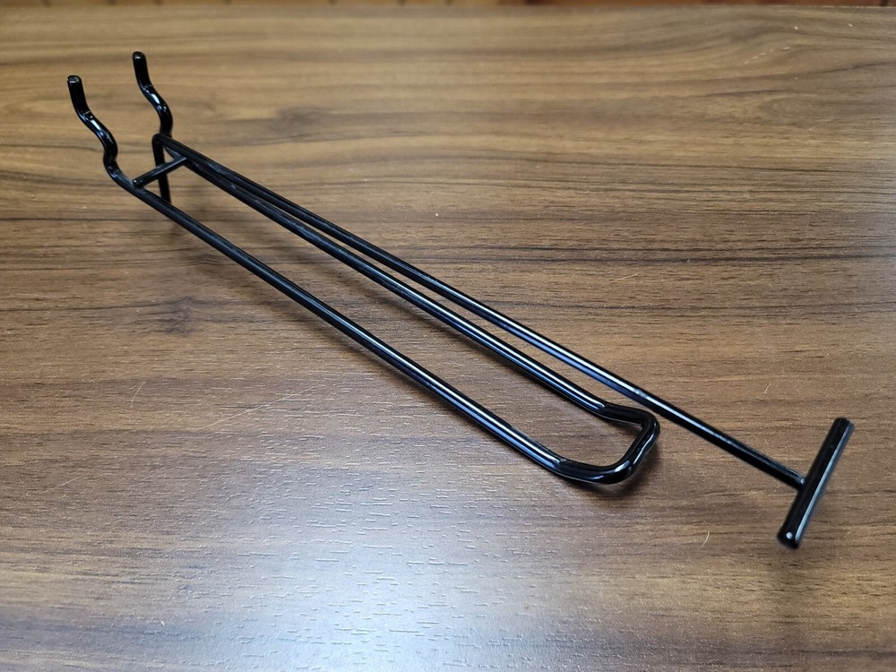 8" Flip Scan Double Loop Metal Pegboard Hooks (25pcs) Black