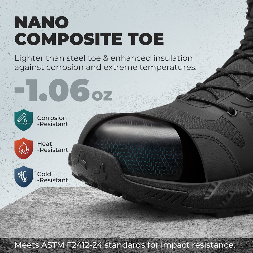 Men's Composite Toe Safe & Protective Work Boots Lightweight Construction Boots