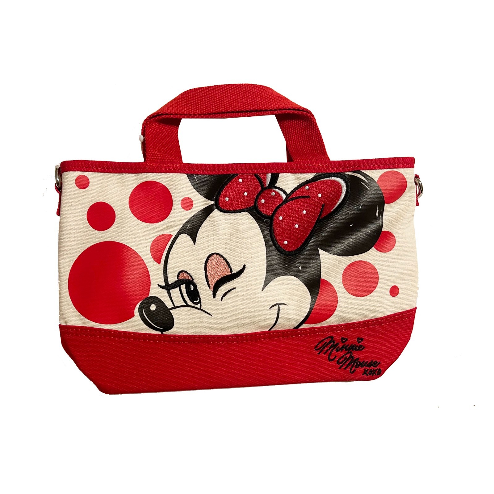 Disney Minnie Mouse XOXO Canvas Crossbody Bag Red Polka Dot