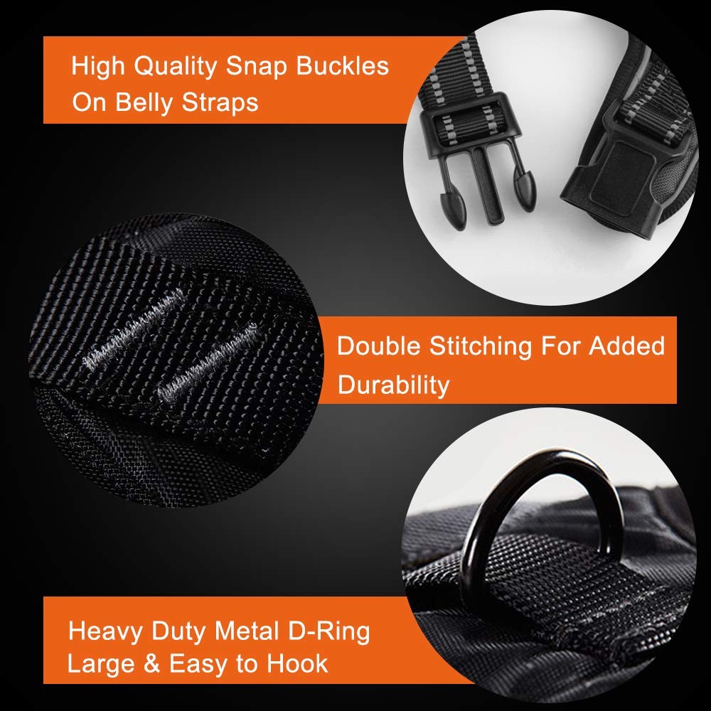 PHOEPET No Pull Dog Harness Medium Reflective Front Clip Vest with Handle, Ad...