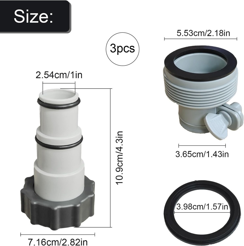 soujkooy 6 Pack Pool Hose Adapter - 2 Types Conversion Connector for 1.5 &...