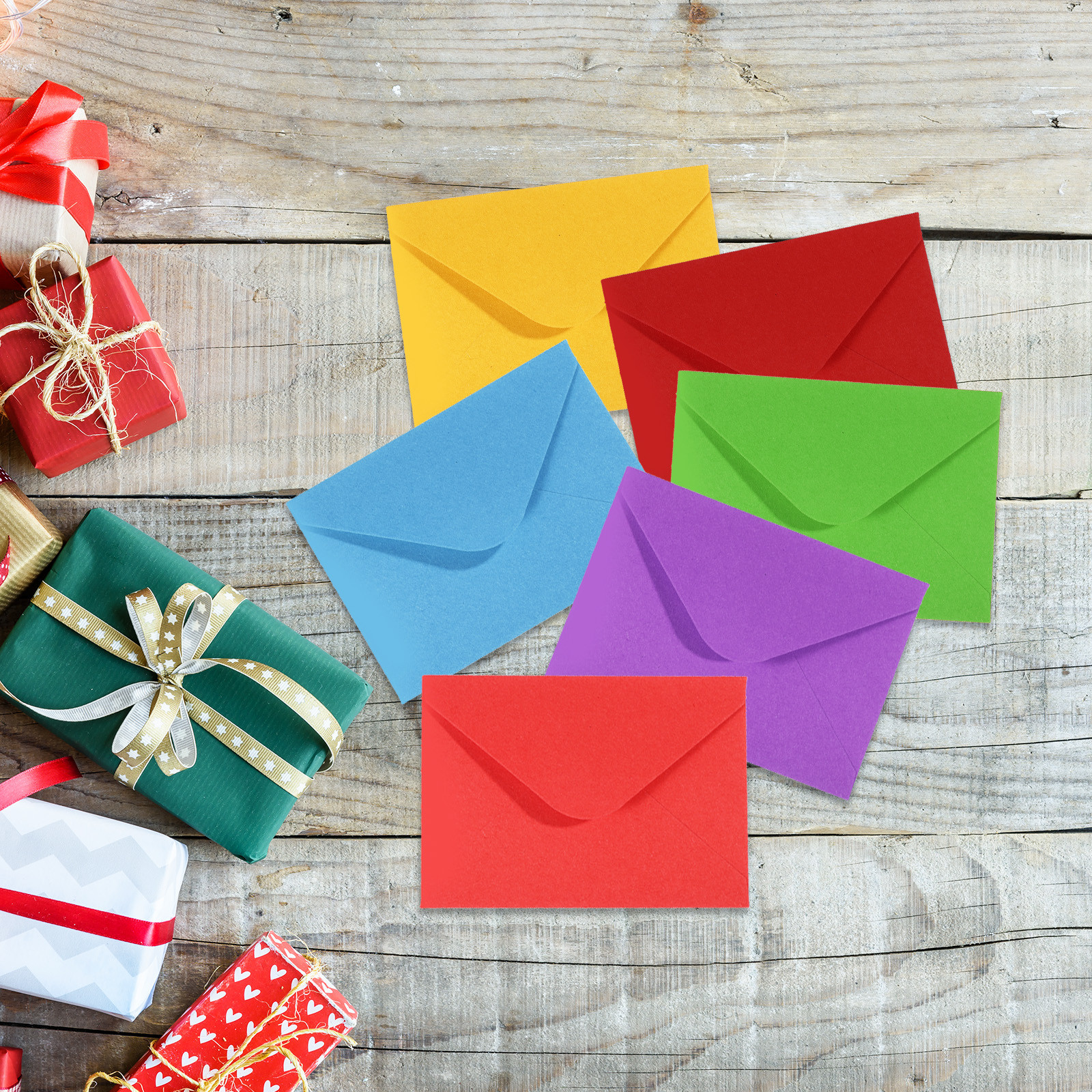 100Pcs Mini Envelopes, Tiny Pockets Card Business Card Envelope, Red