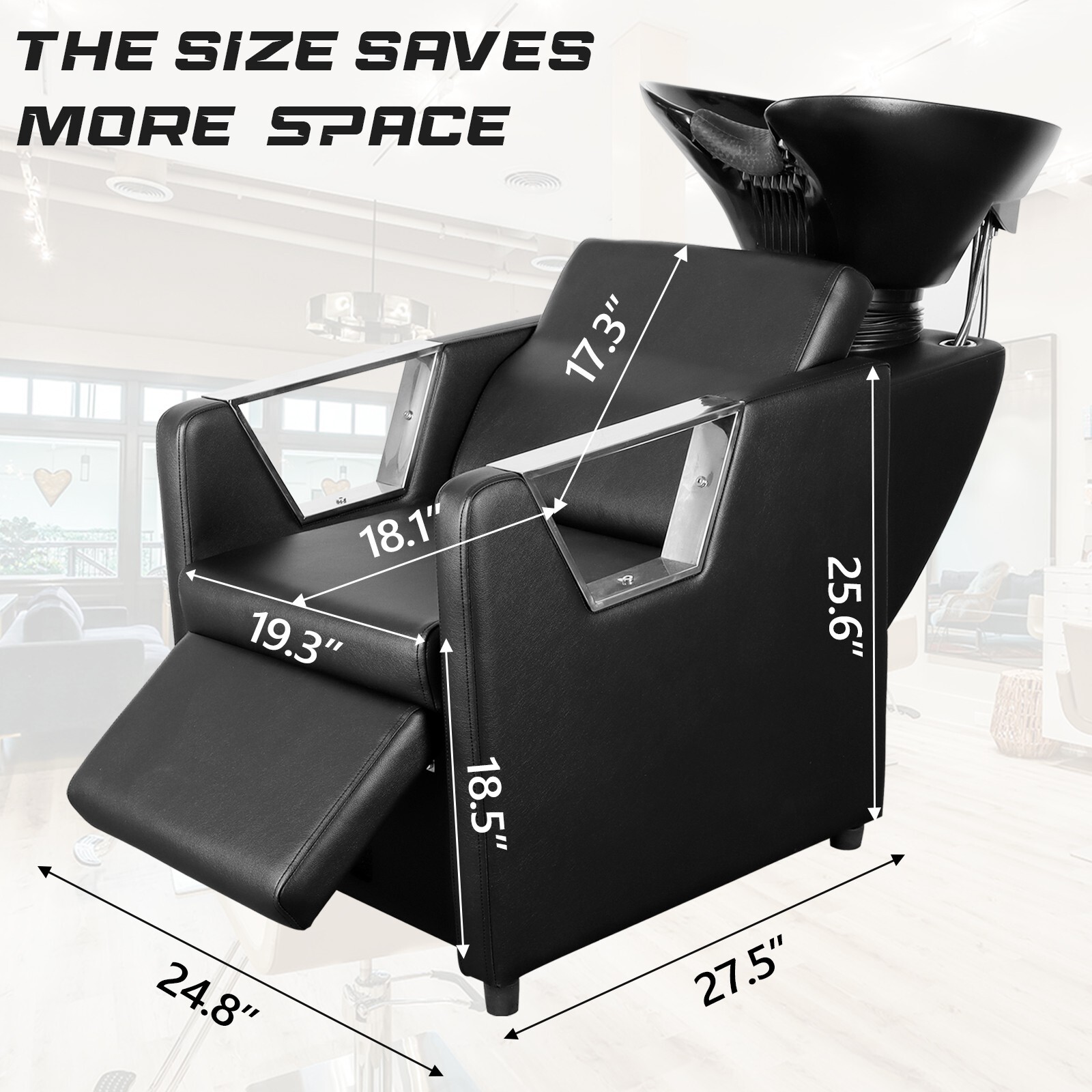 Backwash Chair Adjustable ABS Plastic Shampoo Bowl Sink Support for Spa Salon