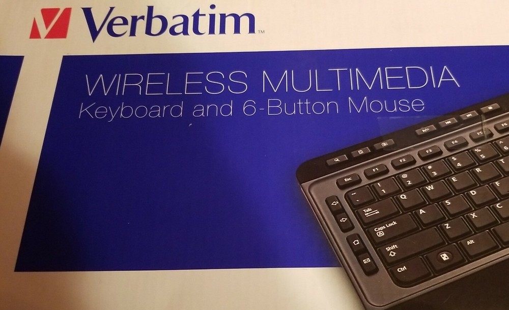Verbatim Wireless Multimedia Keyboard and 6-Button Mouse Combo - Black - USB Typ