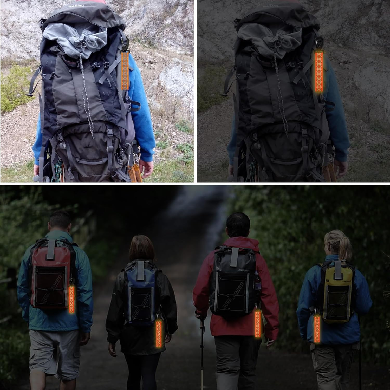 6 PCS Reflective Straps, Green Reflective Backpack Tags Bicycle Reflectives Pend