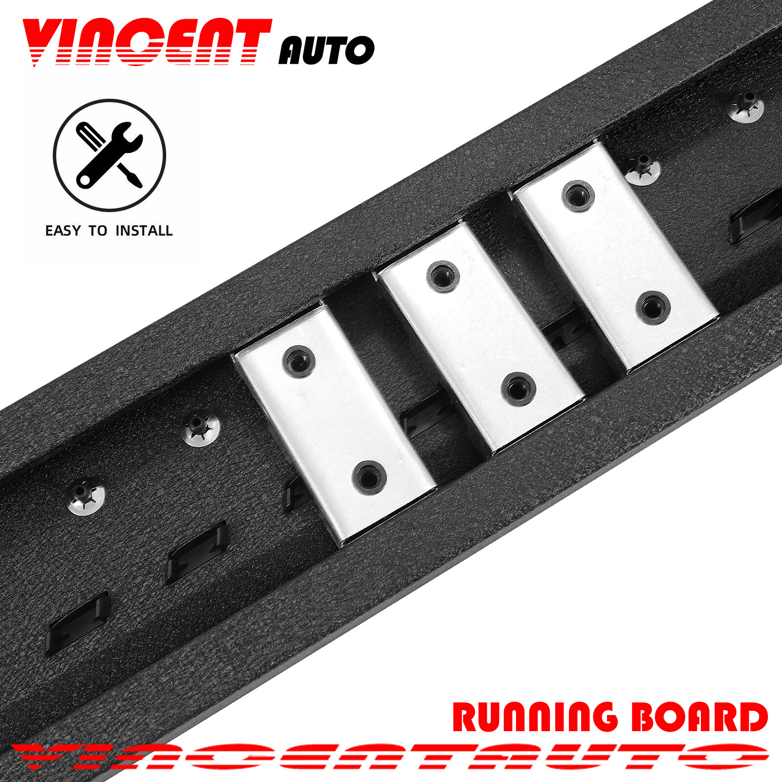 FIT 2017-2023 FORD F250 SUPERDUTY CREW CAB 6" BLK RUNNING BOARD STEP NERF BAR V