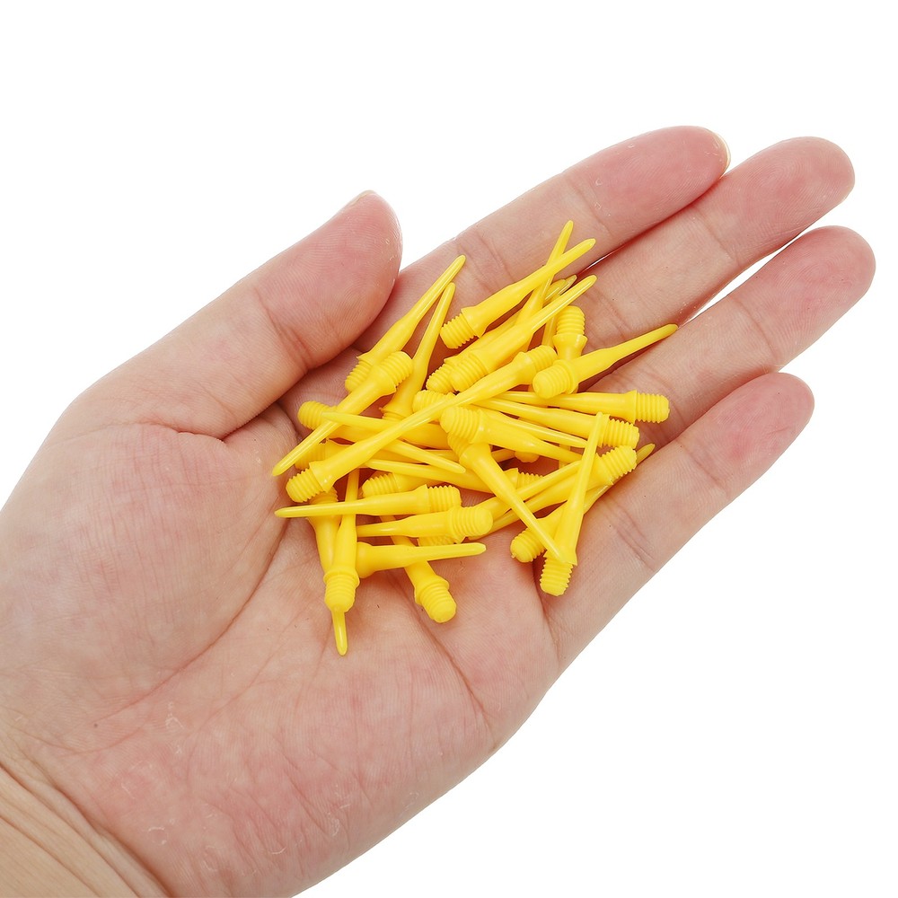 Plastic Dart Tips, 100 Pack 2BA Thread Soft Dart Tips Dart Accessories, Yellow