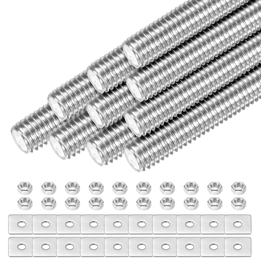 10-Set Fully Threaded Rod, M5x35mm Right Hand Thread Bar Studs with Nuts
