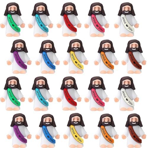 Little Jesus Figures, Mini Jesus Figurines in Bulk, Multicolor Tiny Jesus Figure