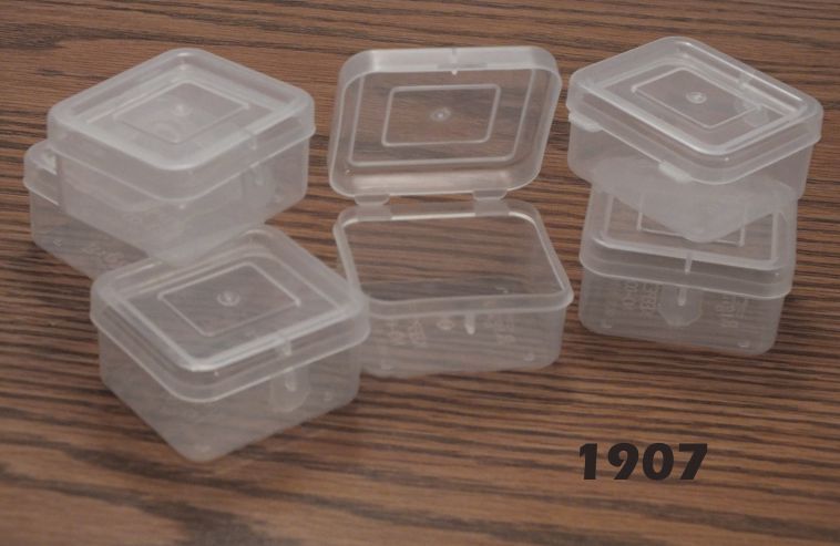 6 Small Poly boxes,Clear,Great for Bulk Flies & Beads #1907