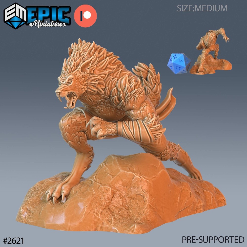 Werewolf | D&D Dungeons and Dragons Tabletop Miniature 28-32mm Scale