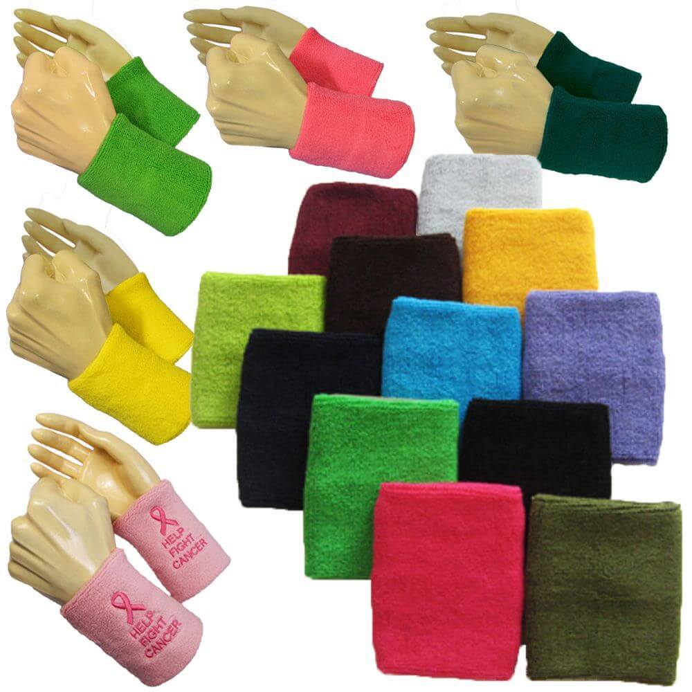 COUVER Premium Quality 4" Tall Wrist Sweatband (1Pair)