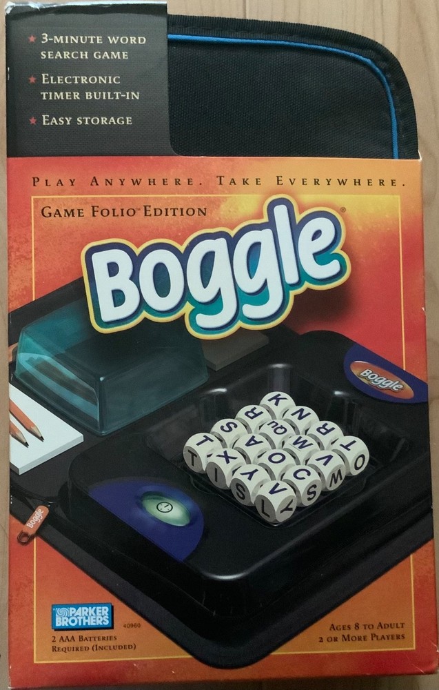 Boogle Game Folio edition with built-in electronic timer