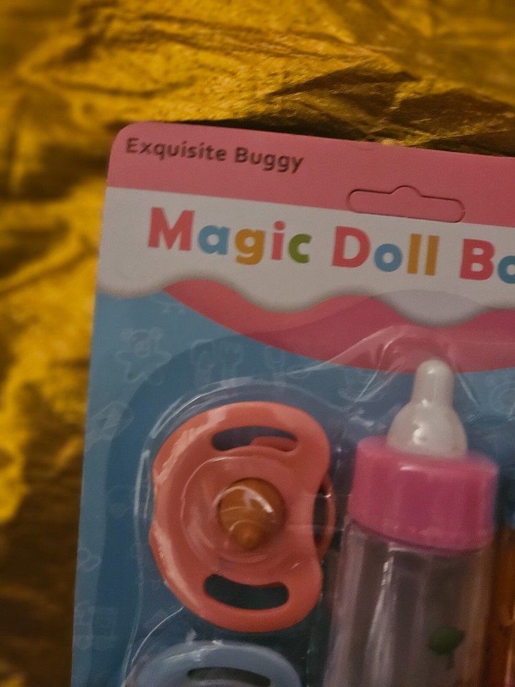 NEW - EXQUISITE BUGGY MAGIC DOLL BOTTLES BOTTLE SET Bottles Magically Empty - 3+